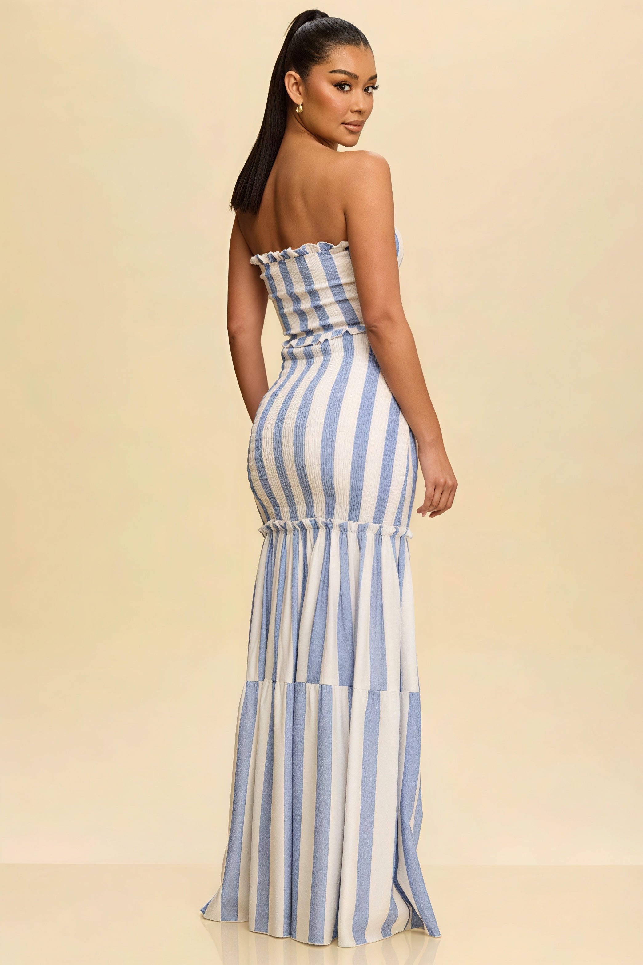 Printed Strapless Cutout Maxi Dress image 2