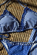 Colorblock Polka Dot Three Piece Swim Set image 8