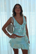 Chic Deep V Sequin Lace Slim Cami Top image 1