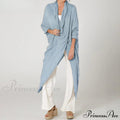 Solid Asymmetrical Cowl Neck Blouse image 1