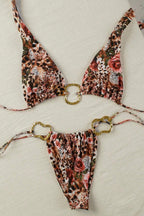 Sexy Leopard Floral Metal Bikini Set image 4