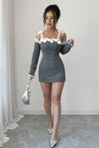 Lace Trim Off Shoulder Sweater Dress image 3