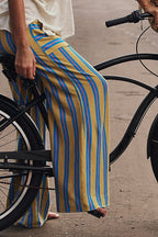 Beach Style Striped Drawstring Wide Leg Pants image 10