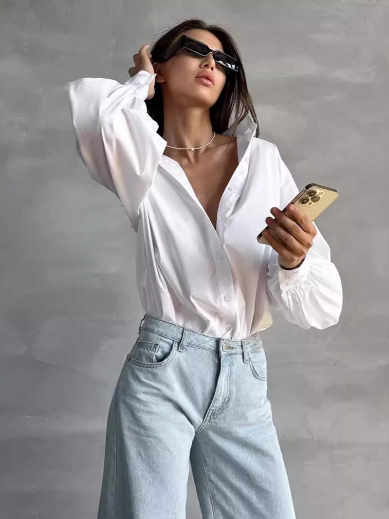 Loose Lantern Sleeve Blouse image 2