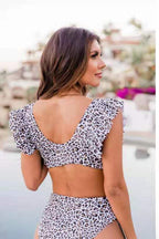 Ruffle Leopard High Waist Bikini Two Piece Swim Set image 4