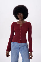 Flare Sleeve Button Cardigan image 8