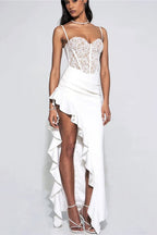 Lace Ruffle Hem Bodycon Cocktail Dress image 3