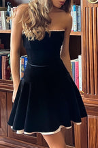 Velvet Bustier A-line Cocktail Dress image 5