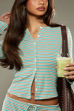 Stripe Button Cord Easy Two Piece Set image 8