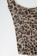 Leopard Asym Shoulder Sleeveless Halter Top image 5