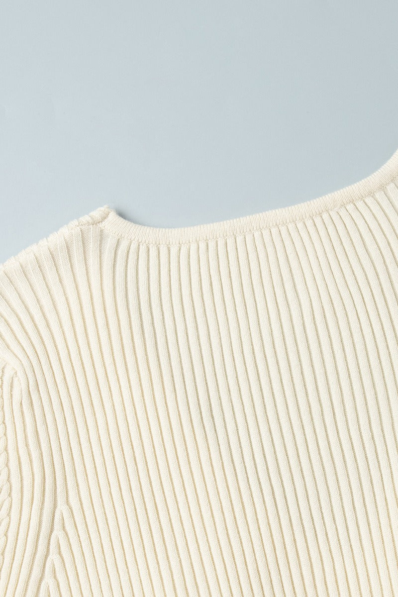 V-Neck Long Sleeve Knit Sweater Dress image 13