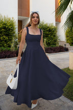 Solid Square Neck Sleeveless Cocktail Dress image 11