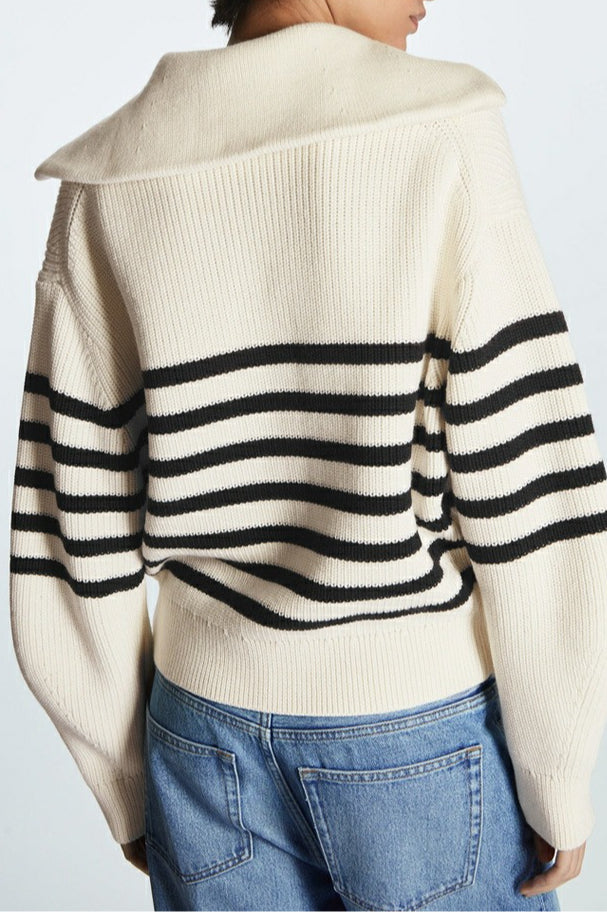 Fashion Wool Blend Open Collar Sweater image 6