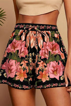 Tropical Print High Waist Vacation Shorts image 3