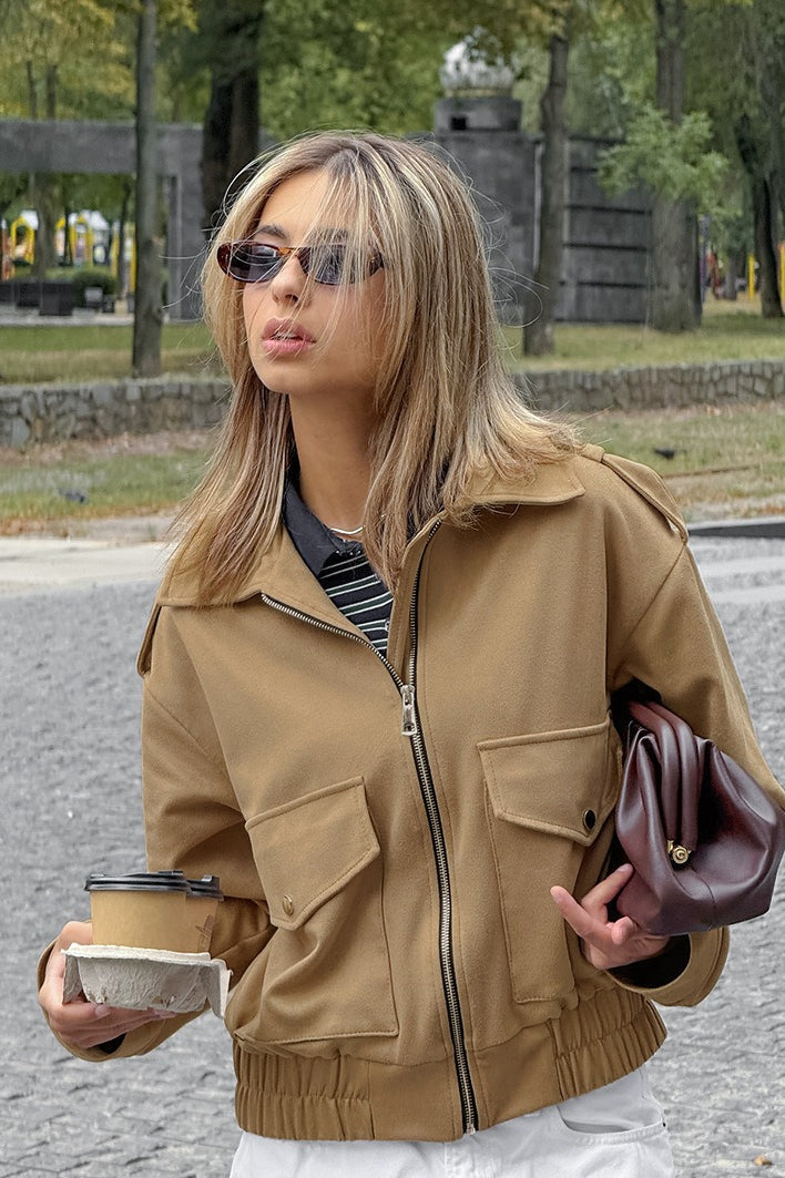 Loose Fit Brown Suede Jacket image 6