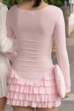 Ruffled Tiered Round Neck Slim Fit Mini Dress image 7