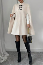 Trendy Color-blocked Frog Clasp Cape Coat image 3
