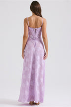 Lined Jacquard Satin Cami Maxi Dress image 10