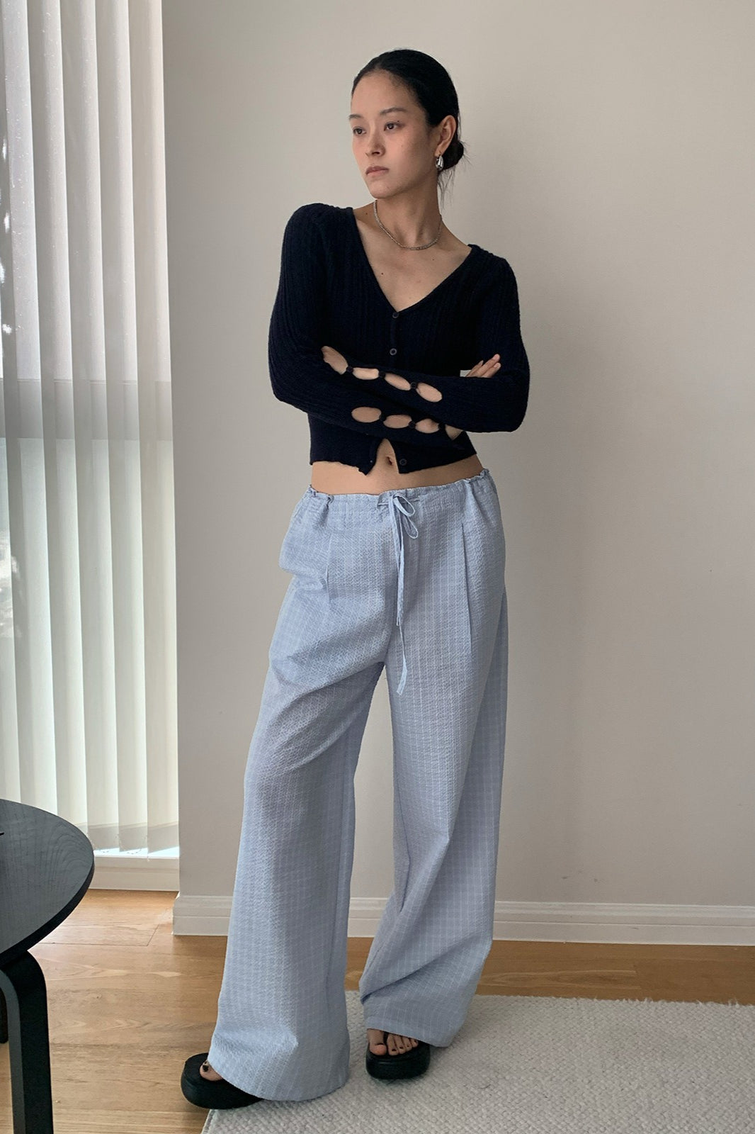 Loose Fit Checkered Casual Pants image 5