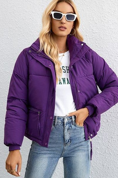Short Stand Collar Puffer Coat image 15