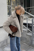 Solid Color Minimalist Fleece Loose Coat image 11