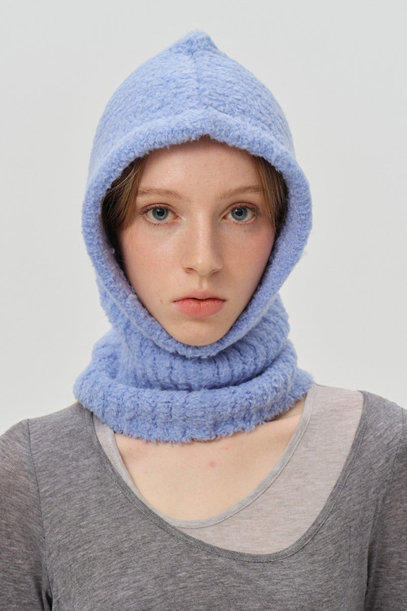 Solid Color Wool Blend Balaclava One-Piece Warm Knitted Hat image 3