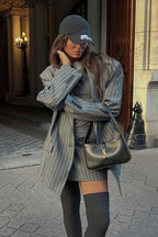 Fashion Striped Suit Blazer Two Piece Set image 3