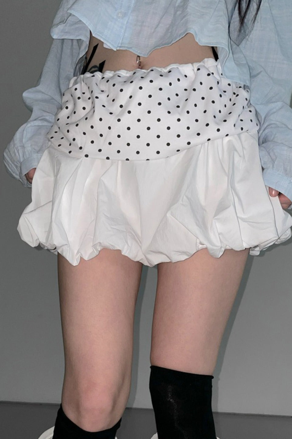 Polka Dot Patchwork Mini Skirt image 1