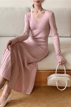 Vintage Knit Fitted Mermaid Hem Maxi Dress image 5