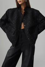 Sequin Stand Collar Pocket Jacket image 5