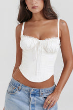 Lace Panel Tie Sexy Cami Top image 1
