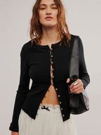 Buttoned Ribbed Knit Cardigan image 14