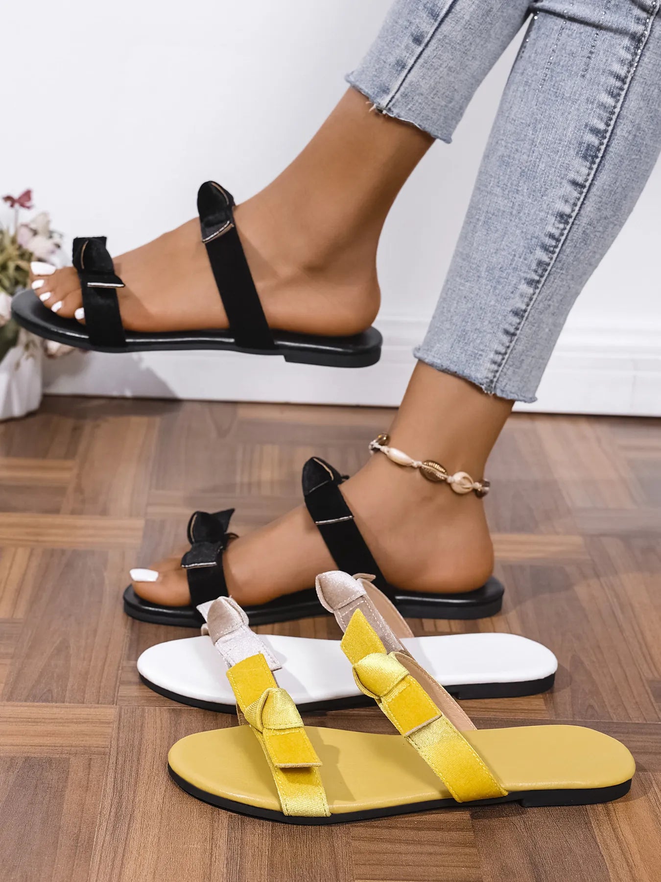 Dahlia Flat Sandals styled for Avrienne