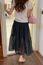 Sexy Floral Drawstring Waist Flowy Skirt image 3