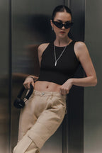 Solid Cropped Knit Top image 4
