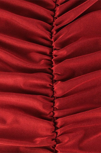 Vintage Red High Neck Maxi Dress image 7