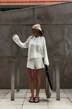 Hollow Knit Crochet Loose Two Piece Set image 5
