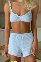 Cozy Knitted Cardigan Long Sleeve Shorts Three Piece Set image 4