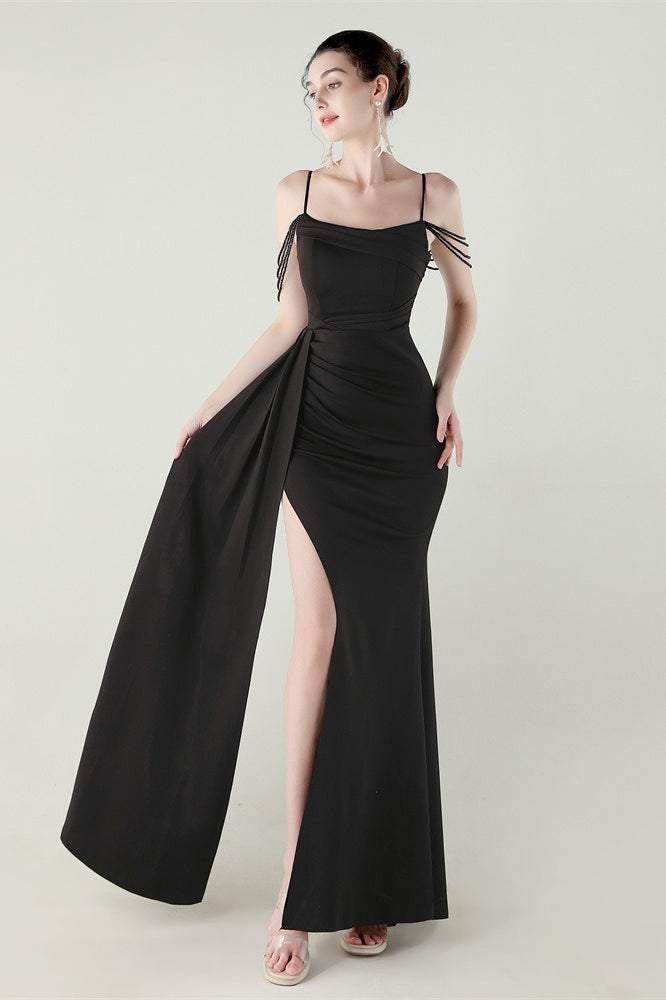 Satin Spaghetti Strap Mermaid Party Dress image 14
