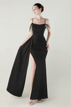 Satin Spaghetti Strap Mermaid Party Dress image 14