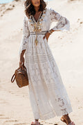 Tassel Lace Spliced Long Boho Dress image 1