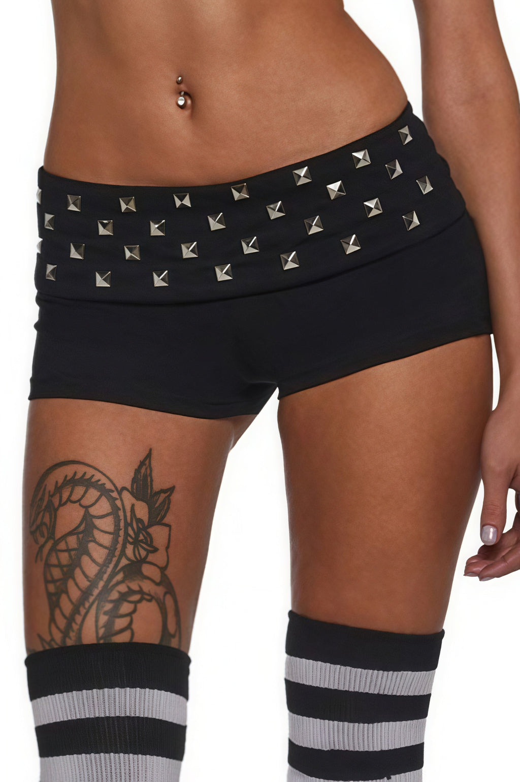 Black Rivet Sexy Skinny Hot Shorts image 3