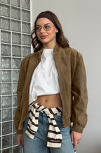 Vintage Khaki Suede Jacket image 3