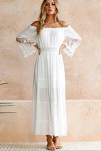 Flare Sleeve Off Shoulder Boho Dress image 17