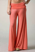 Solid Wide Leg Flare Casual Pants image 1