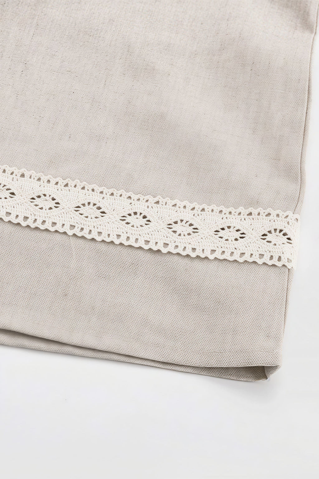 Cotton Linen V Neck Lantern Sleeve Loose Mini Dress image 7