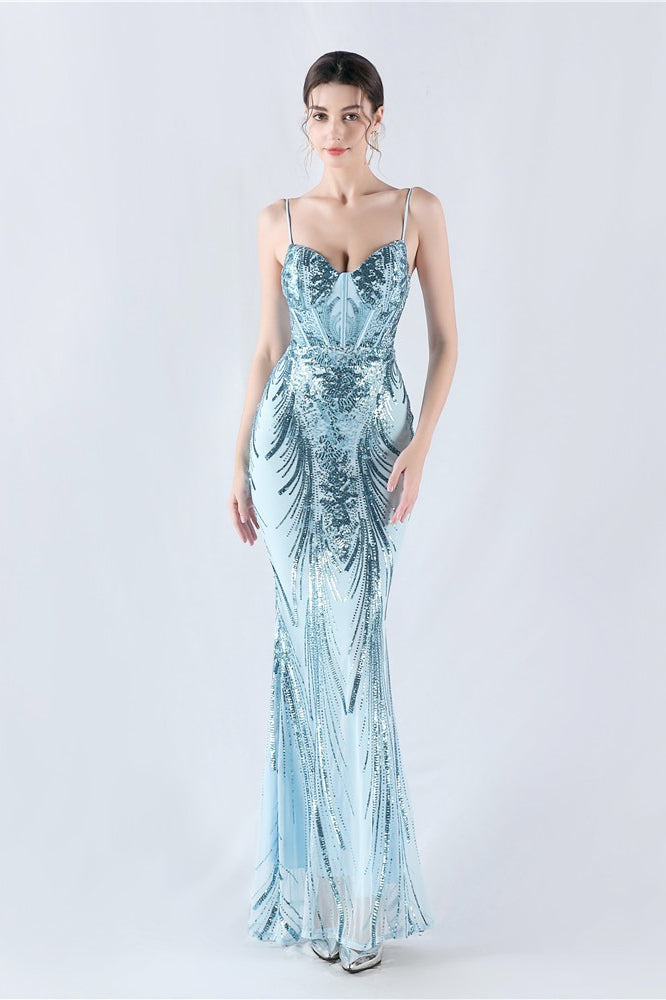 Boned Sequin Embroidered Formal Dress image 1