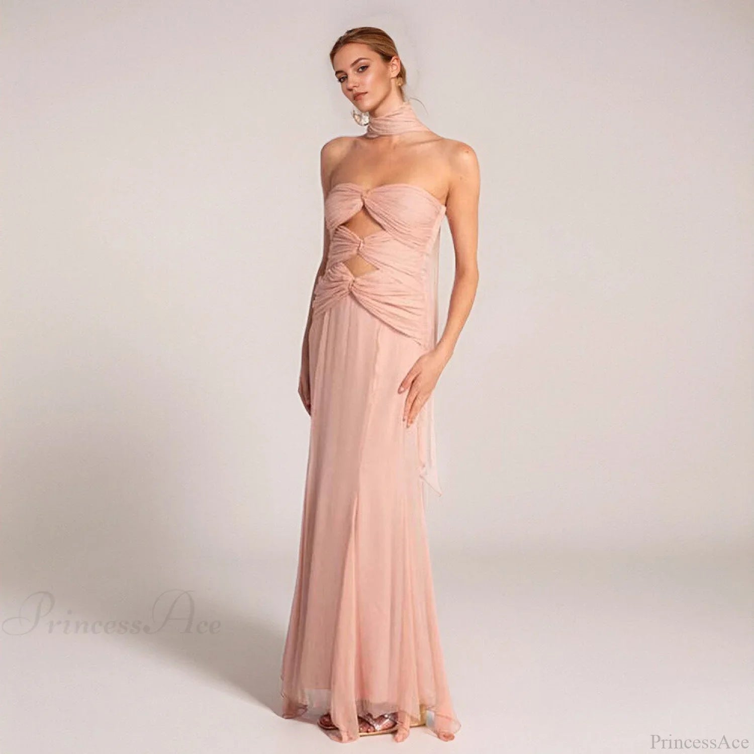 Early Fall Fish Tail Hollow Chiffon Prom Dress image 1