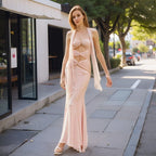 Early Fall Fish Tail Hollow Chiffon Prom Dress image 4