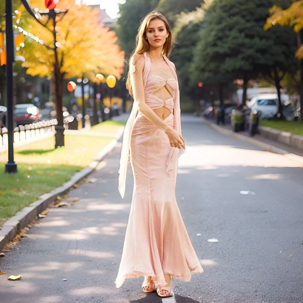 Early Fall Fish Tail Hollow Chiffon Prom Dress image 3